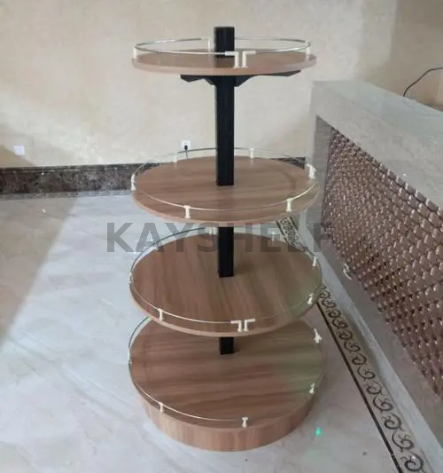 Promotion Wooden Round Retail Shelving