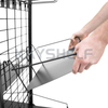 Floor-stand/Rolling Metallic Double Side Store Merchandising Display Rack with Hooks and Wire Baskets