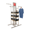 Chrome Square Tube Garment Shop Cross Merchandising 4-Way Clothing Rack For Sale