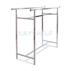 Chrome Steel Garment Racks Double Rail Clothing Display Rack with Height-Adjustable Rails