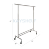 Adjustable Single Hang Rail Rolling Clothes Rack in Chrome Finish