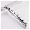 Chrome 5-Ball Display Hook for Oval/Rectangular Crossbar, Metal Clothing Rack Arm, Garment Display Bracket for Retail Store Fixture
