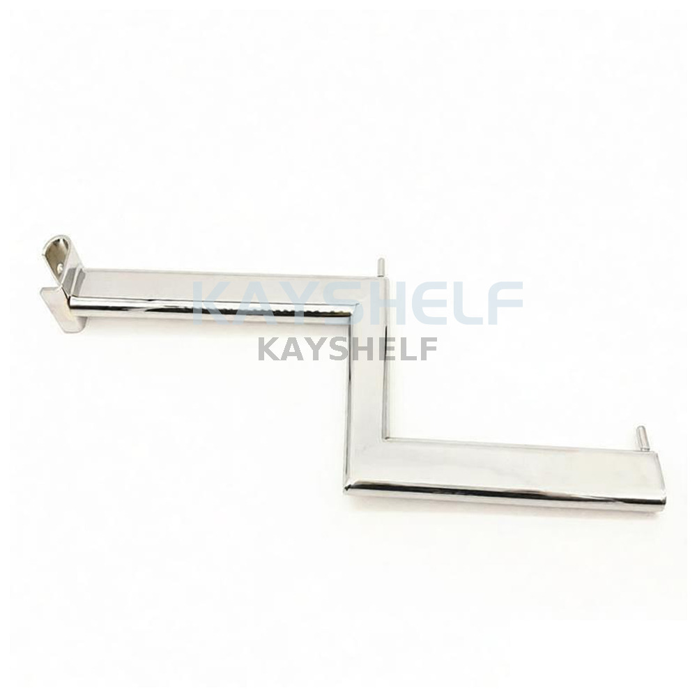 Apparel Rack Display Chrome Steel Stepped Arm for Oval Bar Heavy Duty for Retail & Shop Fittings