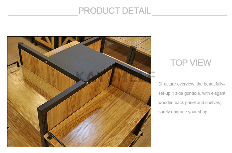 Wooden 4-Sided Merchandiser Display Unit