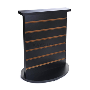 Double Sided Wooden Slatwall Countertop Spinner Rack For Jewelry Display