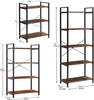 Easy to Assemble Multi-Tier Bookcase and Display Rack with Side Lip and 4 Hooks for Home Office Kitchen Bedroom