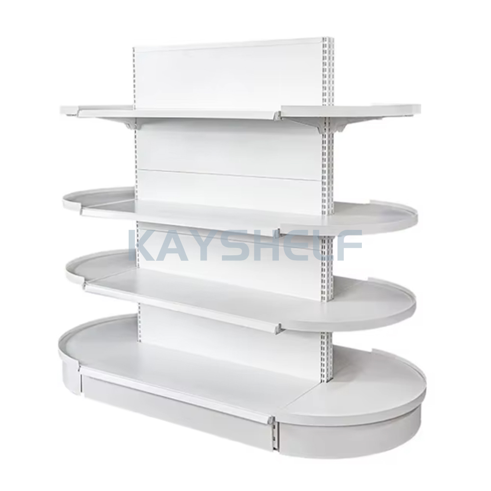 Heavy Duty Gondola Shelving with Round End-Cap