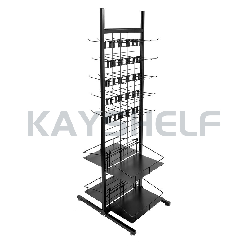 Floor-stand/Rolling Metallic Double Side Store Merchandising Display ...