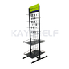 Floor-stand/Rolling Metallic Double Side Store Merchandising Display Rack with Hooks and Wire Baskets