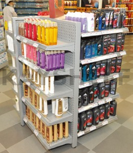Supermarket 4-Sided Gondola Shelving, Four-Way Displayer