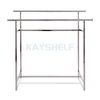 Chrome Steel Garment Racks Double Rail Clothing Display Rack with Height-Adjustable Rails