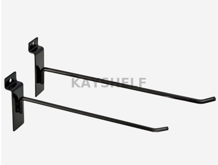 Chromed 6/8/10/12 Inches Versatile Single Wire 6mm Slatwall Hooks for Retail Shop Slat Wall Racks