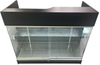 Black Laminate Wood 48 Inch Point Of Sale Display Showcase Register Check Out Counter With Glass Shelves