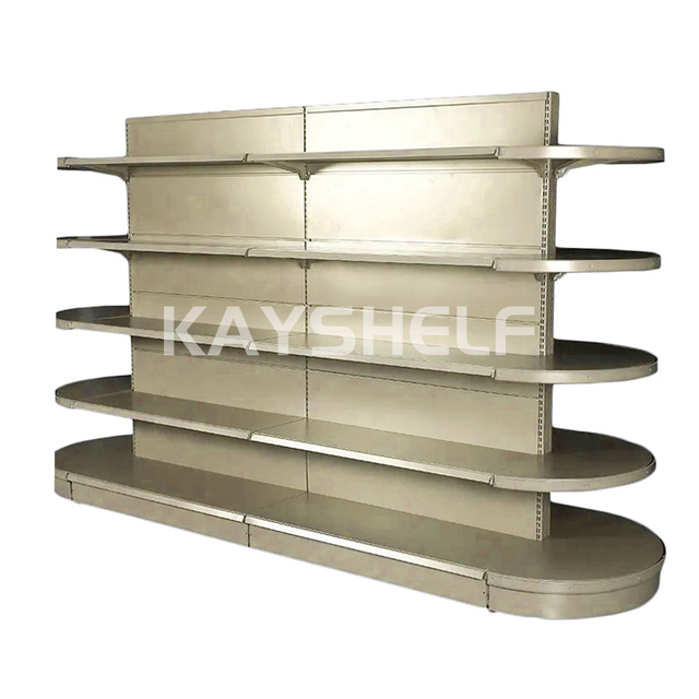 Heavy Duty Gondola Shelving with Round End-Cap