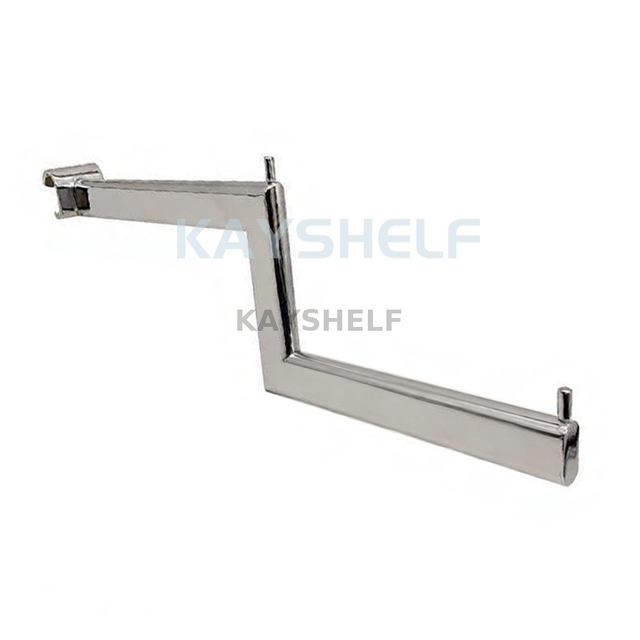 Apparel Rack Display Chrome Steel Stepped Arm for Oval Bar Heavy Duty for Retail & Shop Fittings