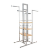 Chrome Square Tube Garment Shop Cross Merchandising 4-Way Clothing Rack For Sale