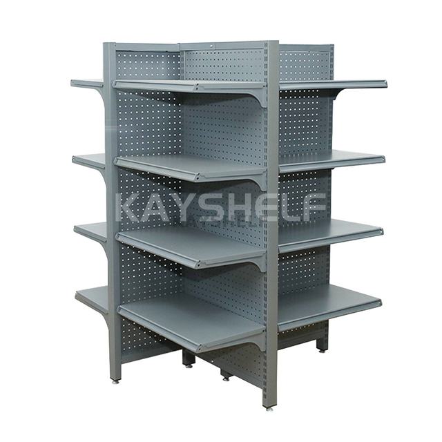 Supermarket 4-Sided Gondola Shelving, Four-Way Displayer