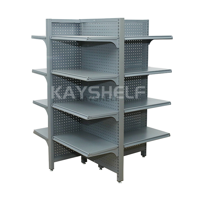 Supermarket 4-Sided Gondola Shelving, Four-Way Displayer