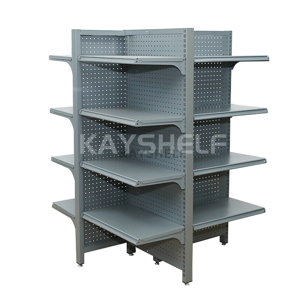 Supermarket 4-Sided Gondola Shelving, Four-Way Displayer