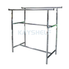 Chrome Steel Garment Racks Double Rail Clothing Display Rack with Height-Adjustable Rails