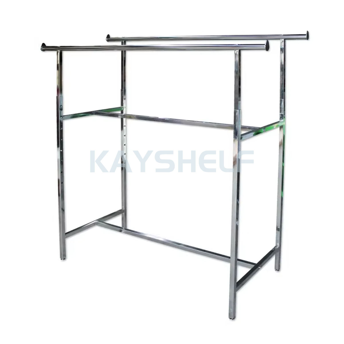 thumbnail image 2 of 72 Inch Black Metal 2-Way Clothing Rack For Retail Display - Two Straight Arms 2 of 3