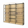 Modern Single Side Wood And Steel Shelving For Retail