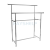 Chrome Steel Garment Racks Double Rail Clothing Display Rack with Height-Adjustable Rails