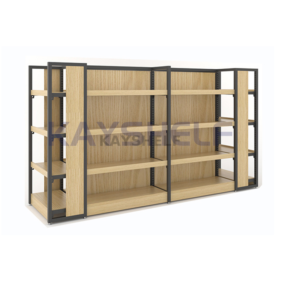 Convenient Store Supermarket Retail Wood and Steel Rack