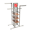 Chrome Square Tube Garment Shop Cross Merchandising 4-Way Clothing Rack For Sale