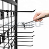 Floor-stand/Rolling Metallic Double Side Store Merchandising Display Rack with Hooks and Wire Baskets